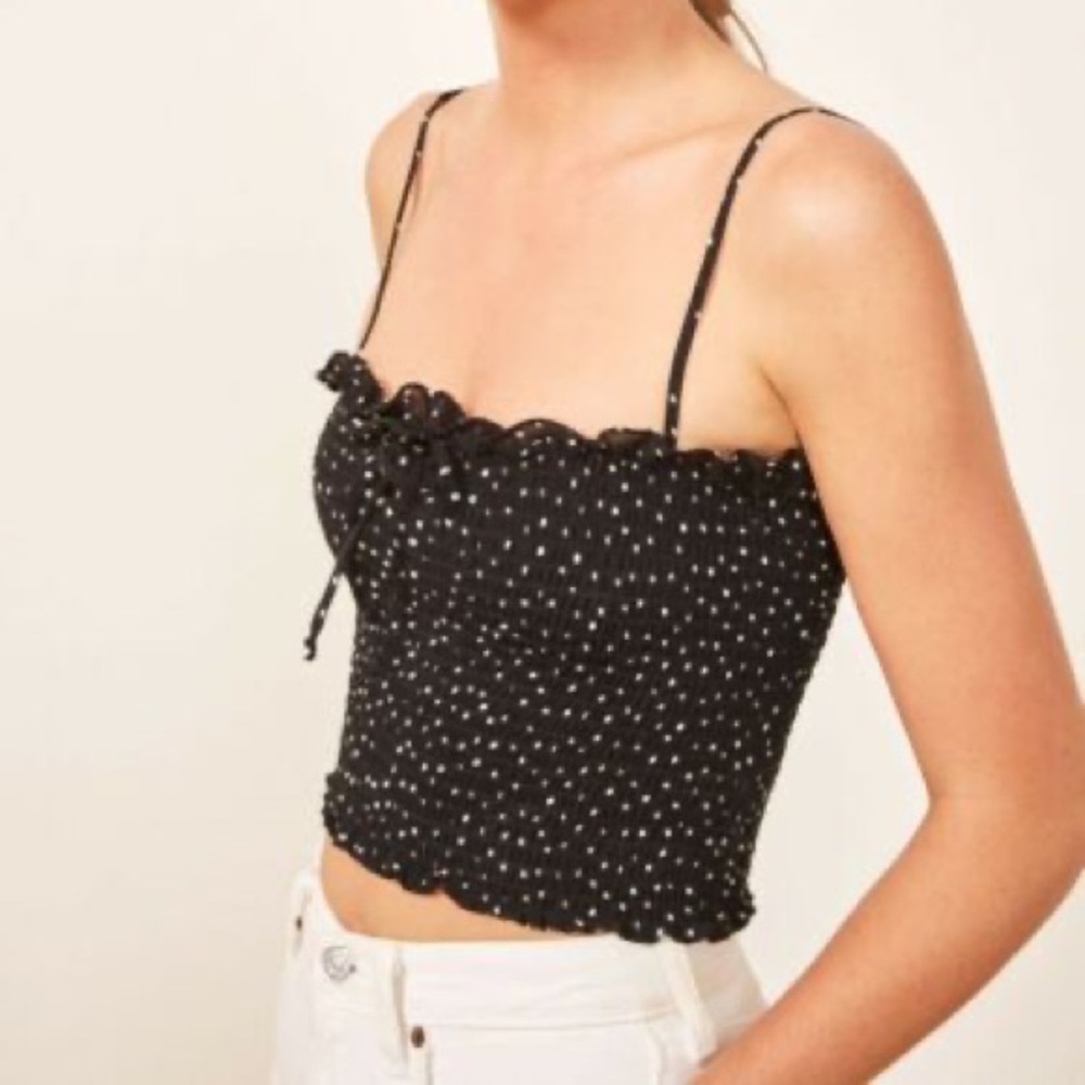 Reformation Carlotta smocked crop top M